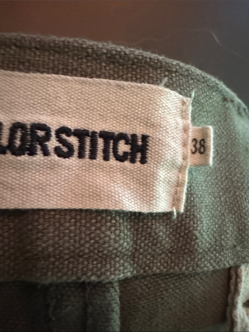Taylor Stitch Olive Green Canvas Chinos - Picture 4 of 6